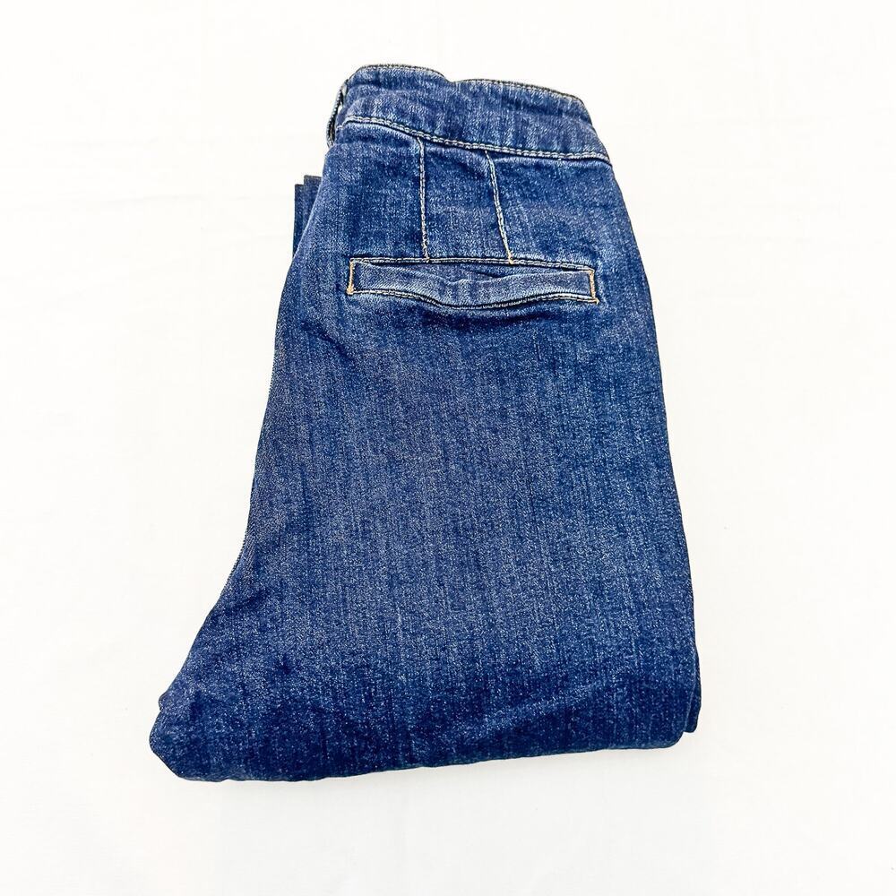 OAT NY Flare Dark Wash Denim Jeans Seamed Back Pocket Size 4 / 27